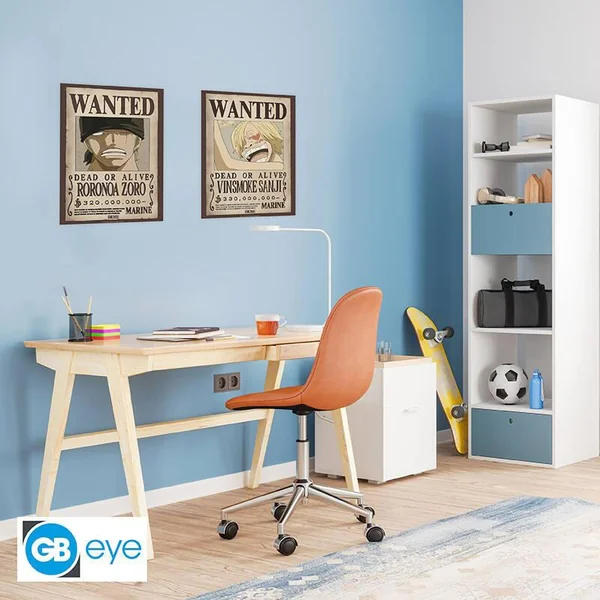 ONE PIECE SET 2 POSTERS CHIBI 52X38 WANTED ZORO ET SANJI