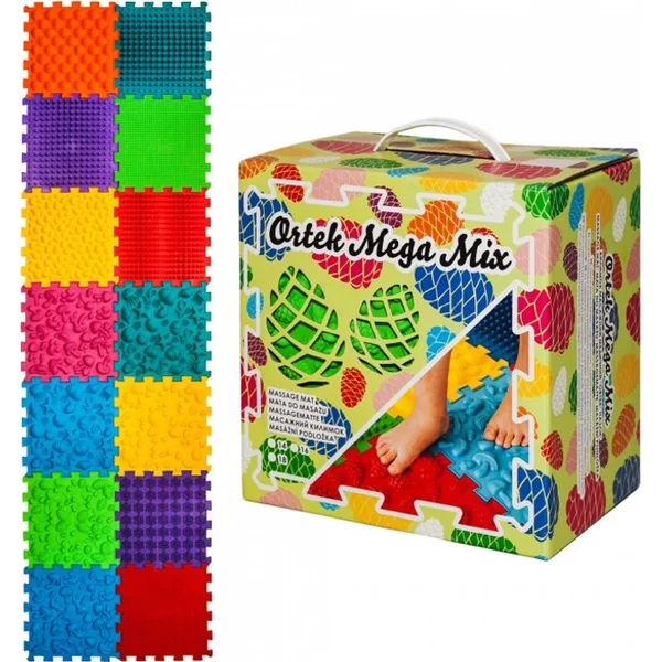 Ortek Tapis de massage orthopédique Puzzle "Mega Mix" 14 éléments