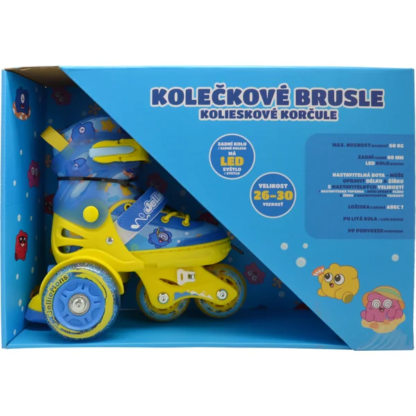 Patins à roulettes lumineux pour enfants - Bleu (taille 26-30)