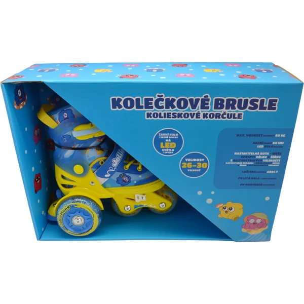 Patins à roulettes lumineux pour enfants - Bleu (taille 26-30)