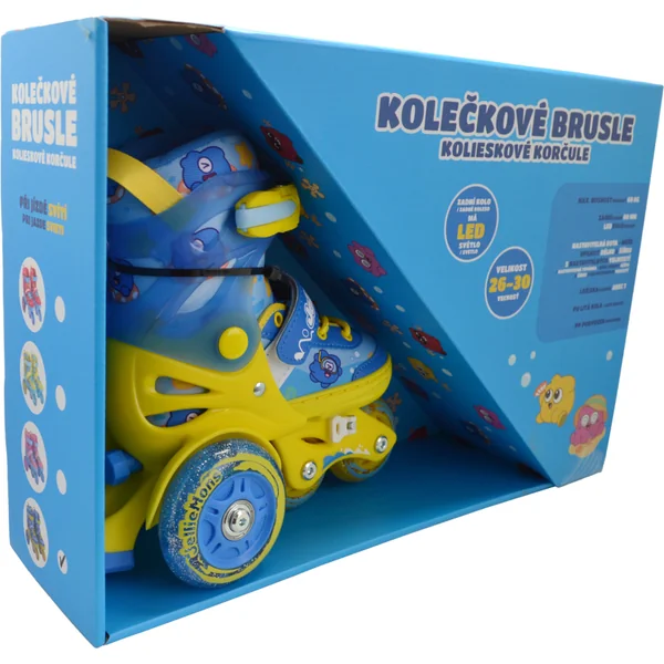 Patins à roulettes lumineux pour enfants - Bleu (taille 26-30)