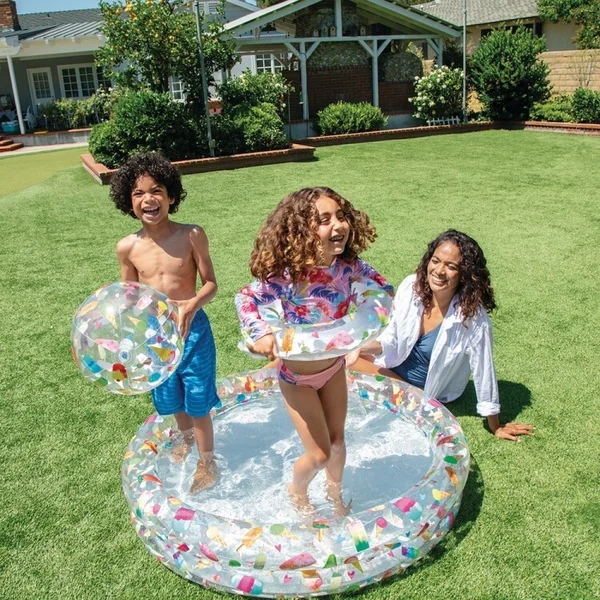 Piscine gonflable Intex avec balle et anneau, 122 x 25 cm