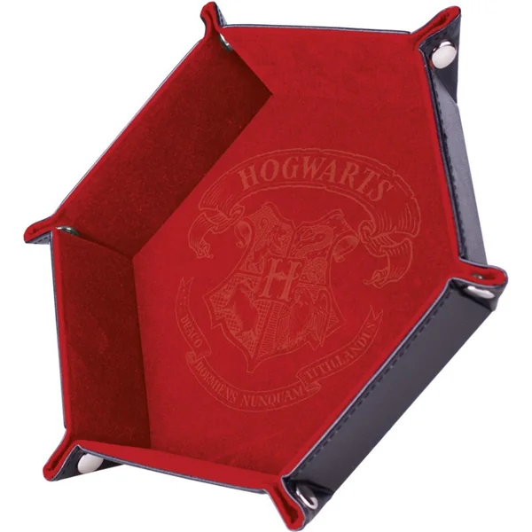 Piste de dés Poudlard rouge 19x19 cm Cuir et velours - Epic Forge