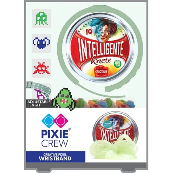 PIXIE CREW Bracelet en silicone lumineux dans le noir avec des monstres pixelart avec cadeau