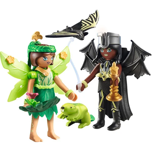 PLAYMOBIL Ayuma 71350 Fée de la forêt & Fée chauve-souris avec animaux mystérieux