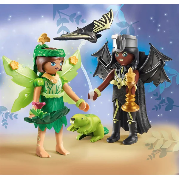 PLAYMOBIL Ayuma 71350 Fée de la forêt & Fée chauve-souris avec animaux mystérieux