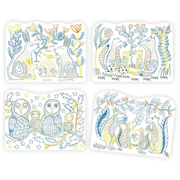 POCHETTE IMAGES A COLORIER - FAMILLES DES SOUS-BOIS