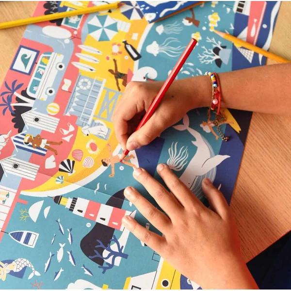 POPPIK PANORAMA A COLORIER - LE BORD DE MER