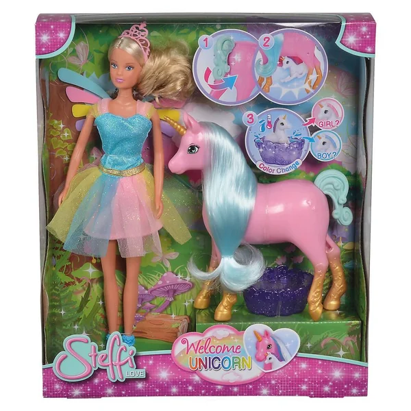 POUPEE STEFFI LOVE FEE 29 CM + LICORNE ENCEINTE