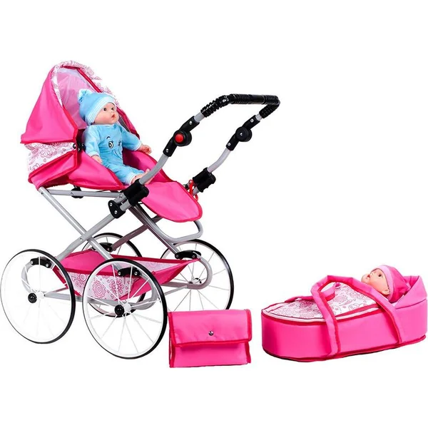 Poussette rétro pour poupées 2 en 1 New Baby Natálka rose
