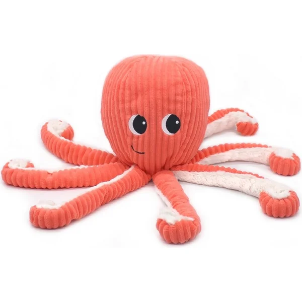 Ptipotos Pieuvre en peluche Filou corail - maman avec bébé