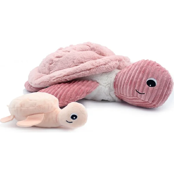 PtipotosGrande peluche tortue Savenou rose - maman avec bébé
