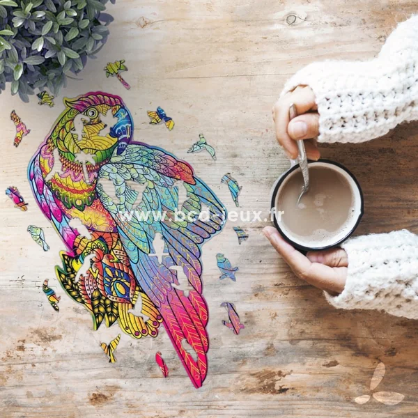 Puzzle en bois Perroquet coloré 153 pcs - Wood Trick