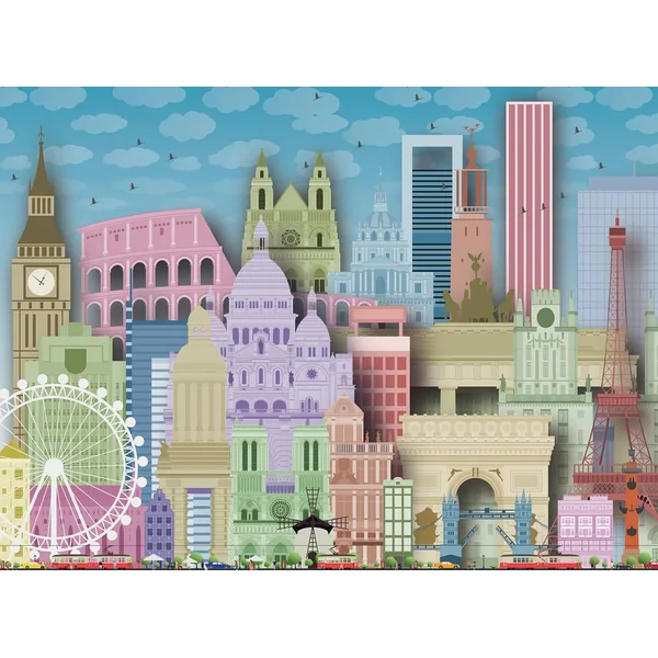 PUZZLE EUROPE COLOREE - 300 PIECES XXL