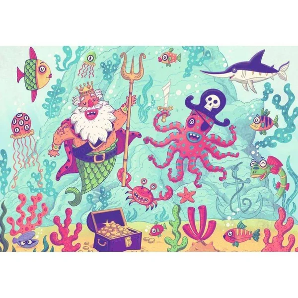 Puzzle & Play - 2x24 pièces - La chasse au trésor des pirates