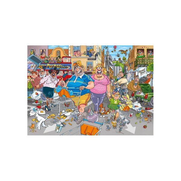 Puzzle Wasgij Original 46 - Frénésie d'Achat dans l'Allée Centrale - 1000 Pièces