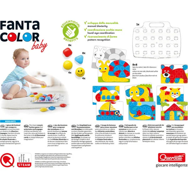 Quercetti Mosaïque Fantacolor Baby - 33 pcs