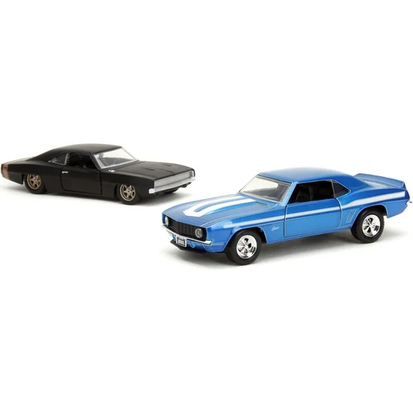 Rapide et dangereux Twin Pack Chevrolet Camaro 1969 et Dodge Charge Wide Body 1968, 1:32 Vague