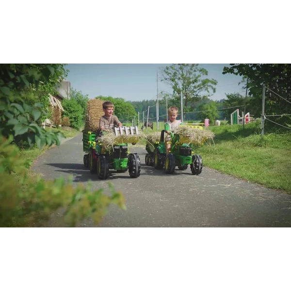 Rollytoys Tracteur à pédales Rolly Junior John Deere avec pelle et chargeur