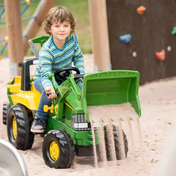 Rollytoys Tracteur à pédales Rolly Junior John Deere avec pelle et chargeur