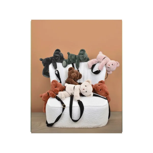 Sac bandoulière Ours en peluche Terracotta 30 cm - Doudou et compagnie