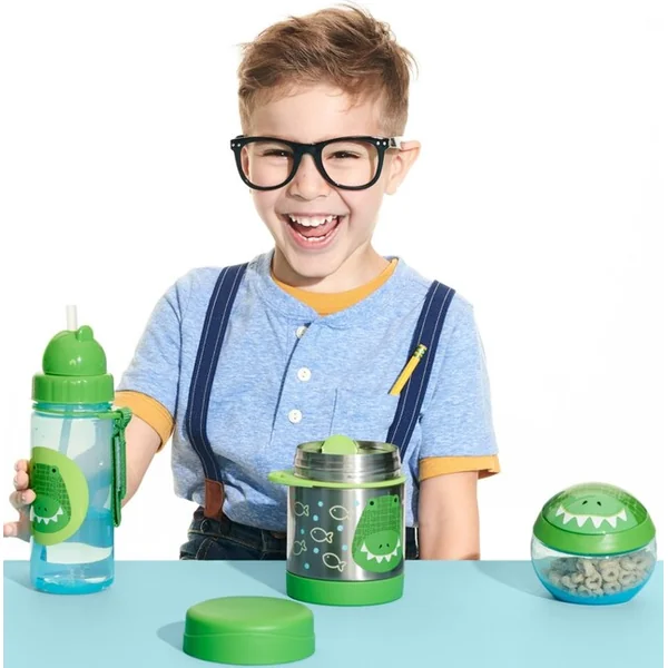 SKIP HOP Zoo Thermos pour aliments avec cuillère/fourchette Crocodile 325 ml, 3 ans+