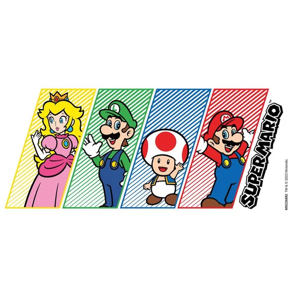 SUPER MARIO - MUG 4 COULEURS INTERIEUR COLORE NOIR