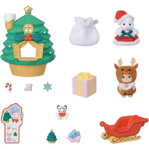 SYLVANIAN FAMILIES - LA MAISON DU PERE NOEL - SYLVANIAN PERSONNAGES ET TENUES
