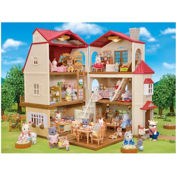 Sylvanian Families Maison à étages avec toit rouge et lumières