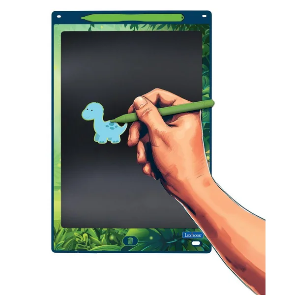 TABLETTE A DESSINS EDUCATIVE ENCRE ELECTRONIQUE MULTICOLORE 28CM AVEC POCHOIRS DINOSAURES