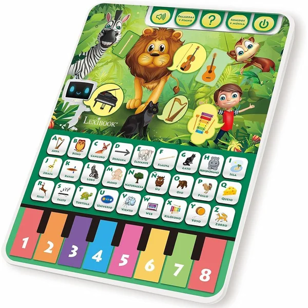 TABLETTE EDUCATIVE ABECEDAIRE PARLANTE AVEC PIANO POUR DECOUVRIR LES ANIMAUX ET LA MUSIQUE (ESPAGNOL)