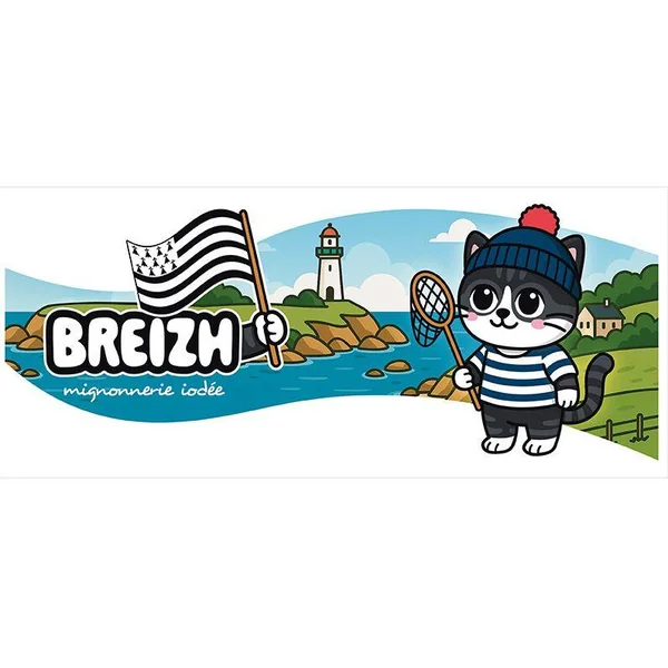 THE GOOD GIFT - MUG - 320 ML - CHAT BREIZH KAWAII - BOITE X2