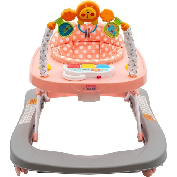Trotteur pour enfants avec roues en silicone New Baby Forest Kingdom Pink