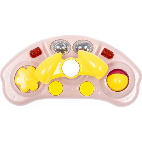 Trotteur pour enfants Baby Mix avec volant et roues en silicone rose