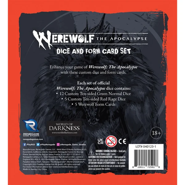 Werewolf: The Apocalypse 5th Edition - Dice and Form Card Set