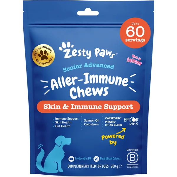 Zesty Paws Senior Advanced Allergy & Immunity Chews (60 pcs) – complément alimentaire fonctionnel