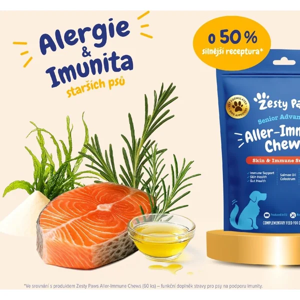 Zesty Paws Senior Advanced Allergy & Immunity Chews (60 pcs) – complément alimentaire fonctionnel