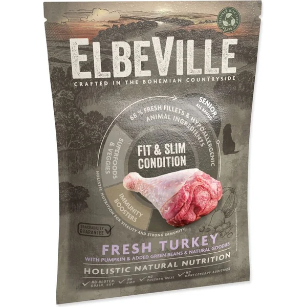 Échantillon ELBEVILLE senior Toutes Races Dinde Fraîche Fit & Slim Condition 100g